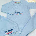 نمای نزدیک ست ۳ تیکه نخی طرح Tommy